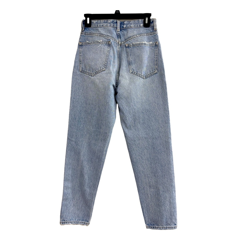 Zara Denim Jeans, Light Wash,  Relaxed, Factory Distressed, High Wasted, US 4 - Picture 2 of 5